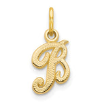 Carica l'immagine nel visualizzatore di Gallery, 14k Yellow Gold Script Letter B Initial Alphabet Pendant Charm
