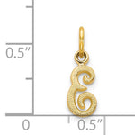 Ladda upp bild till gallerivisning, 14k Yellow Gold Script Letter E Initial Alphabet Pendant Charm