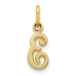 Ladda upp bild till gallerivisning, 14k Yellow Gold Script Letter E Initial Alphabet Pendant Charm