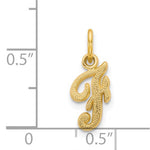 Indlæs billede til gallerivisning 14k Yellow Gold Script Letter F Initial Alphabet Pendant Charm
