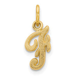 Indlæs billede til gallerivisning 14k Yellow Gold Script Letter F Initial Alphabet Pendant Charm