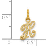 Ladda upp bild till gallerivisning, 14k Yellow Gold Script Letter H Initial Alphabet Pendant Charm