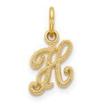 Ladda upp bild till gallerivisning, 14k Yellow Gold Script Letter H Initial Alphabet Pendant Charm