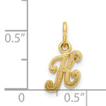 Carregar imagem no visualizador da galeria, 14k Yellow Gold Script Letter K Initial Alphabet Pendant Charm