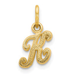 Carregar imagem no visualizador da galeria, 14k Yellow Gold Script Letter K Initial Alphabet Pendant Charm