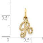 Carregar imagem no visualizador da galeria, 14k Yellow Gold Script Letter R Initial Alphabet Pendant Charm