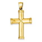 이미지를 갤러리 뷰어에 로드 , 14k Yellow Gold Cross Open Back Pendant Charm