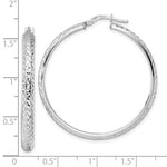 Afbeelding in Gallery-weergave laden, 14k White Gold 43mm x 4mm Diamond Cut Round Hoop Earrings