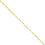 Indlæs billede til gallerivisning 14K Yellow Gold 3mm Flat Figaro Bracelet Anklet Choker Necklace Pendant Chain
