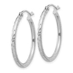 Załaduj obraz do przeglądarki galerii, Sterling Silver Diamond Cut Classic Round Hoop Earrings 25mm x 2mm