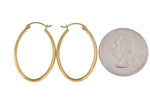 画像をギャラリービューアに読み込む, 14k Yellow Gold Classic Polished Oval Hoop Earrings