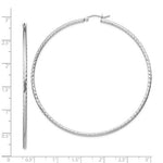 Kép betöltése a galériamegjelenítőbe: Sterling Silver Diamond Cut Classic Round Hoop Earrings 70mm x 2mm