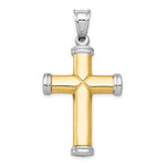 Load image into Gallery viewer, 14k Gold Rhodium Two Tone Reversible Cross Large Pendant Charm