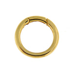 將圖片載入圖庫檢視器 14k yellow gold 20mm round link lock hinged push clasp bail enhancer connector hanger for pendants charms bracelets anklets necklaces