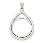 Lataa kuva Galleria-katseluun, 14K White Gold 1/2 oz Half Ounce American Eagle Teardrop Coin Holder Prong Bezel Pendant Charm Holds 27mm x 2.2mm Coins
