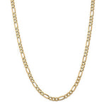 Afbeelding in Gallery-weergave laden, 14K Yellow Gold 5.25mm Flat Figaro Bracelet Anklet Choker Necklace Pendant Chain