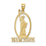 Cargar imagen en el visor de la galería, 14k Yellow Gold New York Statue of Liberty Pendant Charm
