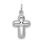Carica l'immagine nel visualizzatore di Gallery, 14k White Gold Cross Rope Border Small Pendant Charm