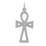 Lataa kuva Galleria-katseluun, 14k White Gold Ankh Cross Pendant Charm