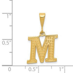 Load image into Gallery viewer, 14K Yellow Gold Uppercase Initial Letter M Block Alphabet Pendant Charm