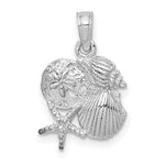 Load image into Gallery viewer, 14k White Gold Shell Seashell Starfish Sand Dollar Cluster Pendant Charm