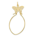 Afbeelding in Gallery-weergave laden, 10K Yellow Gold Filigree Butterfly Charm Holder Pendant