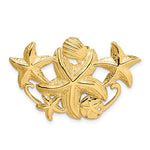 Φόρτωση εικόνας στο εργαλείο προβολής Συλλογής, 14k Yellow Gold Sand Dollar Starfish Scallop Shell Chain Slide Pendant Charm