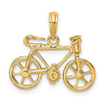 Load image into Gallery viewer, 14k Yellow Gold Bicycle 3D Moveable Pendant Charm