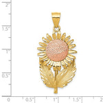 Load image into Gallery viewer, 14k Gold Two Tone Sunflower Large Pendant Charm
