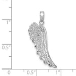 Ladda upp bild till gallerivisning, 14k White Gold Angel Wing Pendant Charm