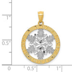 이미지를 갤러리 뷰어에 로드 , 14k Yellow Gold Rhodium Joy Peace Love Faith Snowflake Pendant