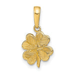 Załaduj obraz do przeglądarki galerii, 14k Yellow Gold Good Luck Four Leaf Clover Pendant Charm
