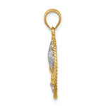 Load image into Gallery viewer, 14k Yellow Gold Rhodium Turtle Sand Dollar Starfish Seashell Shell Pendant Charm
