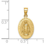 画像をギャラリービューアに読み込む, 14k Yellow Gold Blessed Virgin Mary Miraculous Medal Oval Pendant Charm
