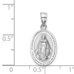 画像をギャラリービューアに読み込む, 14K White Gold Blessed Virgin Mary Miraculous Medal Oval Pendant Charm
