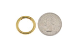 將圖片載入圖庫檢視器 14k yellow gold 20mm round link lock hinged push clasp bail enhancer connector hanger for pendants charms bracelets anklets necklaces