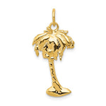 画像をギャラリービューアに読み込む, 14k Yellow Gold Coconut Tree Pendant Charm
