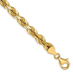Indlæs billede til gallerivisning 14k Yellow Gold 6.5mm Diamond Cut Rope Bracelet Anklet Choker Necklace Pendant Chain
