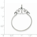 Ladda upp bild till gallerivisning, 14K White Gold Twin Hearts Charm Holder Hanger Connector Pendant