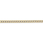 Cargar imagen en el visor de la galería, 14K Yellow Gold with Rhodium 3.4mm Pavé Curb Bracelet Anklet Choker Necklace Pendant Chain Lobster Clasp