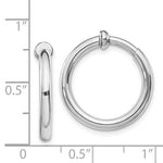 將圖片載入圖庫檢視器 sterling silver classic round endless hoop non pierced clip on earrings 18mm x 2.5mm