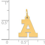 Load image into Gallery viewer, 14K Yellow Gold Uppercase Initial Letter A Block Alphabet Pendant Charm
