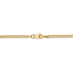 画像をギャラリービューアに読み込む, 14k Yellow Gold 2.2mm Beveled Curb Link Bracelet Anklet Necklace Pendant Chain