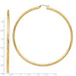 Load image into Gallery viewer, 14K Yellow Gold Extra Large Diamond Cut Classic Round Hoop Earrings 87mm x 3mm