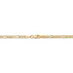 Indlæs billede til gallerivisning 14K Yellow Gold 3mm Flat Figaro Bracelet Anklet Choker Necklace Pendant Chain