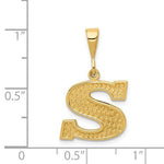 Afbeelding in Gallery-weergave laden, 14K Yellow Gold Uppercase Initial Letter S Block Alphabet Pendant Charm