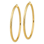Charger l'image dans la galerie, 14K Yellow Gold Diamond Cut Classic Round Hoop Earrings Extra Large Diameter 80mm x 4mm