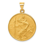 Ladda upp bild till gallerivisning, 18k Yellow Gold Saint Christopher Medal Round Pendant Charm