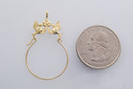 画像をギャラリービューアに読み込む, 14K Yellow Gold Birds Charm Holder Hanger Connector Pendant