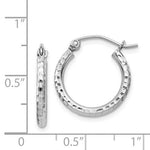 Załaduj obraz do przeglądarki galerii, Sterling Silver Diamond Cut Classic Round Hoop Earrings 16mm x 2mm